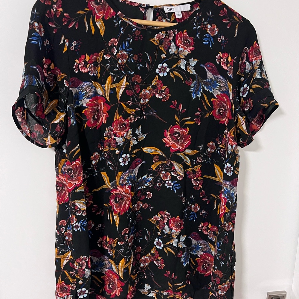 DR2 Women's Black Floral Top
